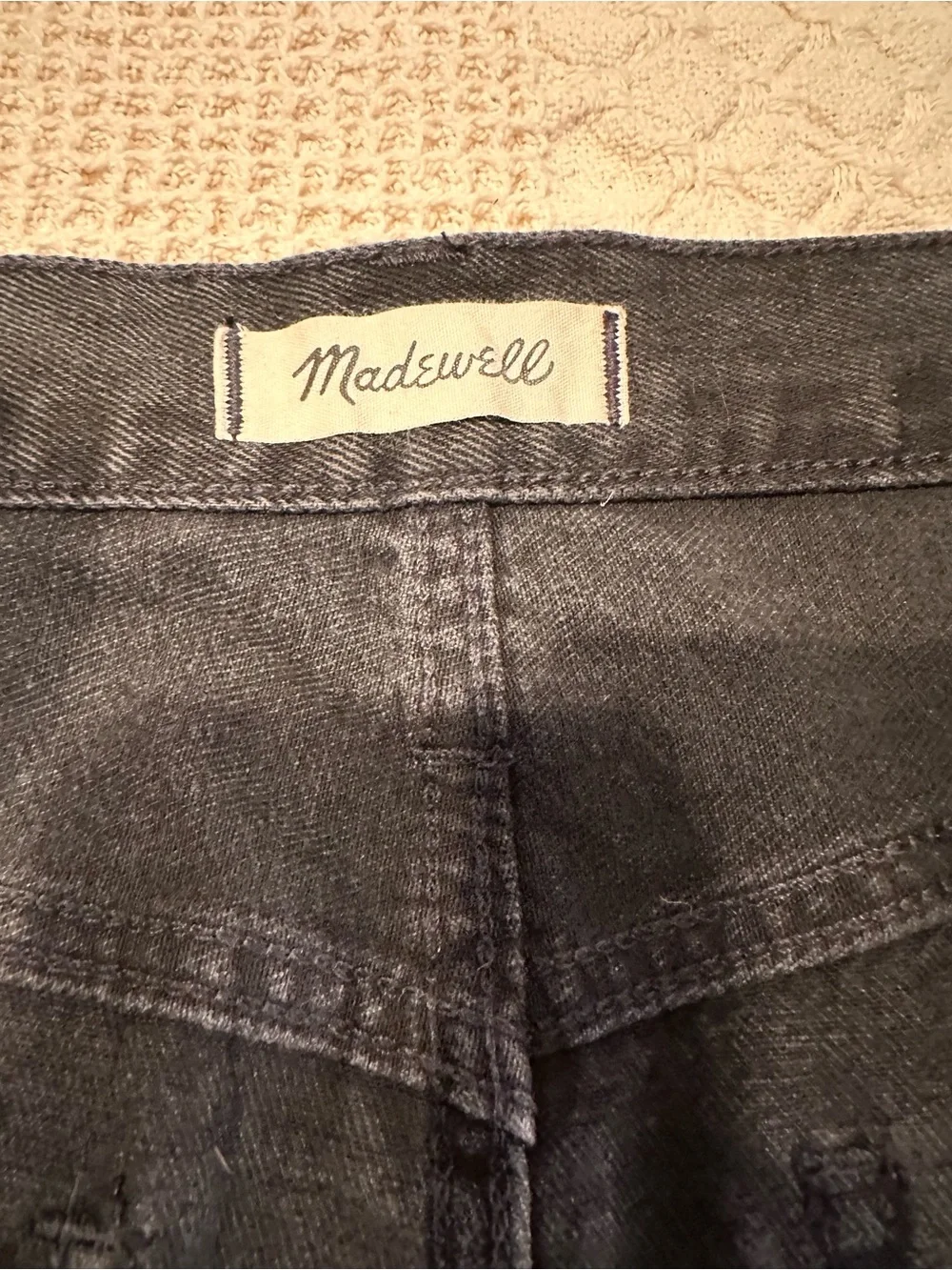 Madewell Black Denim Mini Skirt with Front Zipper - Picture 6 of 11